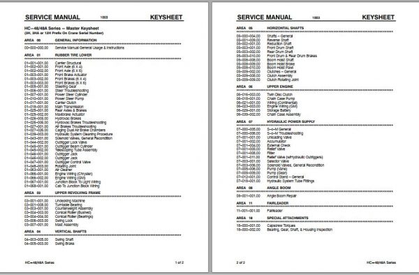 Linkbelt Lattice Boom Truck Crane HC 48 HC 48A Service Manual 1