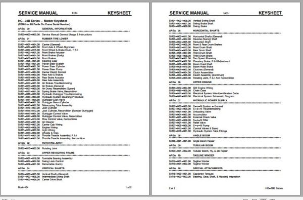 Linkbelt Lattice Boom Truck Crane HC 78B Service Manual 1