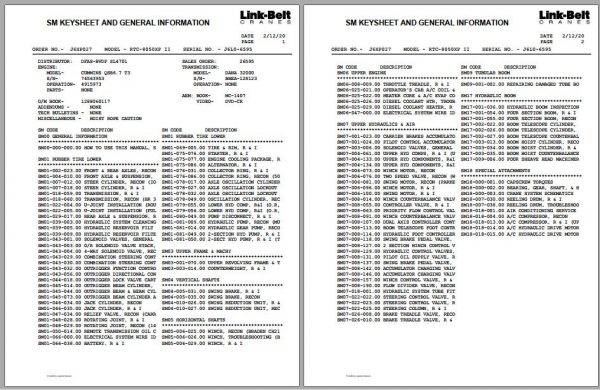 Linkbelt Rough Terrain Crane RTC 8050XP II Service Manual 1