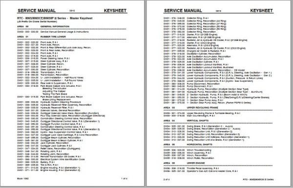 Linkbelt Rough Terrain Crane RTC 8065CE II Service Manual 1