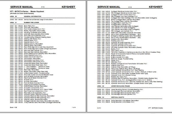 Linkbelt Telescopic Boom Truck Crane HTT 8675CE II Service Manual 1