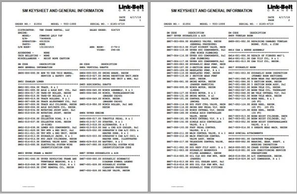 Linkbelt Telescopic Crawler Crane TCC 1000 Service Manual 1