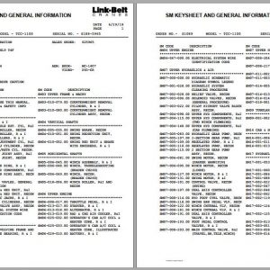Linkbelt Telescopic Crawler Crane TCC 1100 Service Manual 1