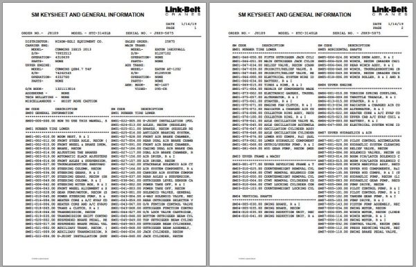 Linkbelt Telescopic Truck Crane HTC 3140LB Service Manual 1
