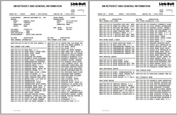 Linkbelt Telescopic Truck Crane HTC 8650XL Service Manual 1