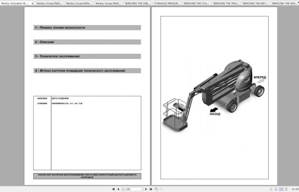 Manitou Access Platform 120 150 170 AETJL 150 AETJC Repair Operator Manual 4