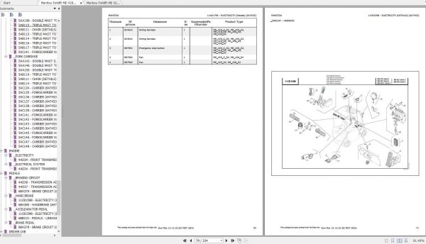 Manitou Forklift 418 420 425C 425 430 435 Genuine Part Catalogues 3