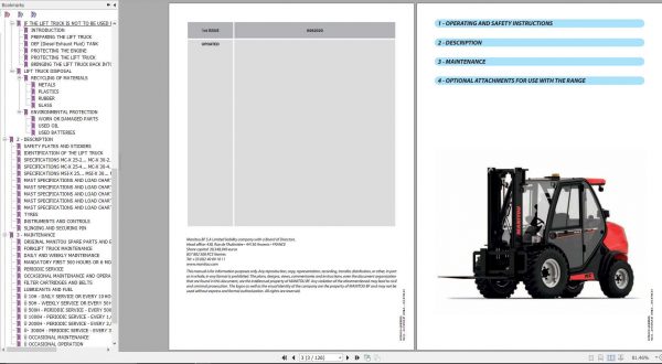 Manitou Forklift MC X 25 30 2 4 MSI X 25 30 35 D K ST3A S1 Operators Manual 647840EN USM4 A062020 2