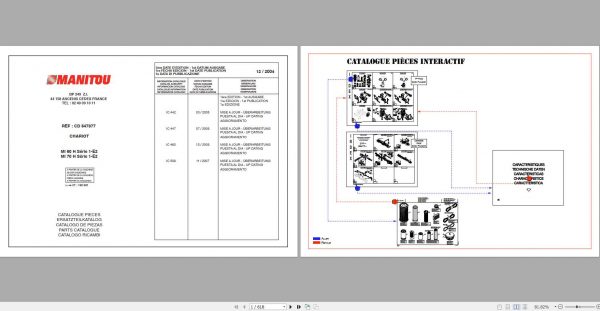 Manitou Forklift MI 60 70 H Serie 1 E2 Parts Catalogue CD547877 1