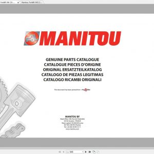Manitou Forklift MSI 20 25 30 35 MH 20 4 25 4 Turbo BUGGIE S2 E3 Genuine Parts Catalogue 1