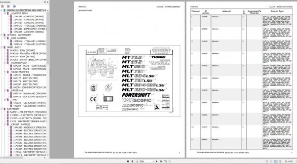 Manitou MLT 634 120 LSU PS SB E2 Genuine Part Catalogue 547845 2