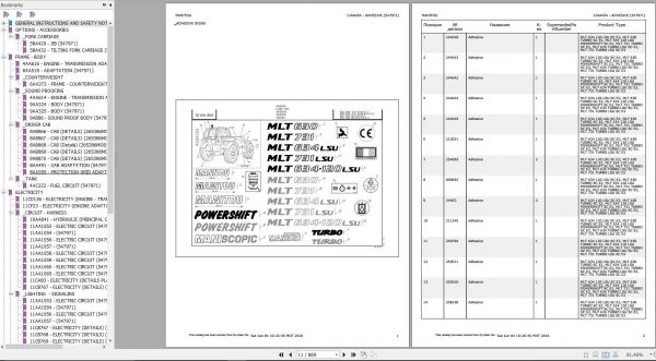 Manitou MLT 634 120 LSU PS SC E2 Genuine Part Catalogue 547971 2