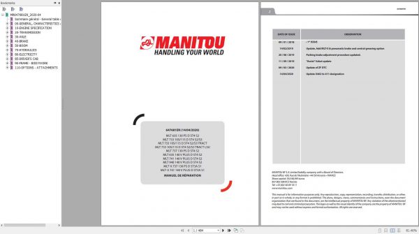 Manitou MLT 635 733 737 741 940 ST4 S2 S3 MLT X 737 741 ST3A S1 Repair Manual 647681EN 14 04 2020 1