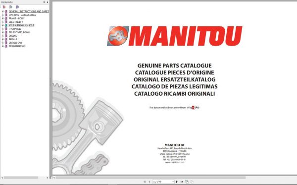 Manitou MLT 731 Turbo S6 E3 Genuine Parts Catalogues 1
