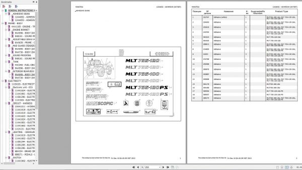 Manitou MLT 735 100 LSU S7 E3 Genuine Parts Catalogue 2