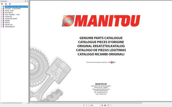 Manitou MLT 741 120 LSU POWERSHIFT S4 E3 Genuine Parts Catalogue 1
