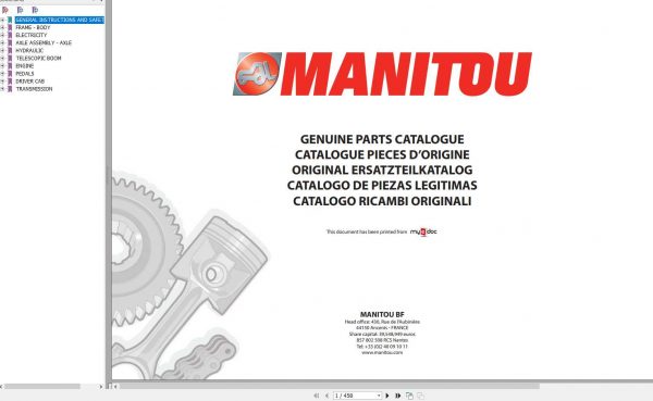 Manitou MLT 741 120 ST3B Genuine Parts Catalogue 1