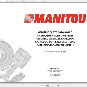Manitou MLT 840 1040L 115 137 PS JD ST4 S1 ST3B Genuine Part Catalogues 1