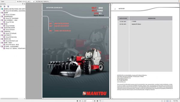 Manitou MLT 840 MLT 1040 Repair Manuals 2