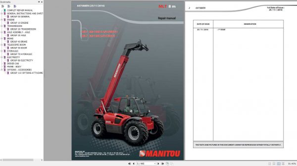 Manitou MLT 845 100D 120D LSU ST3B S1 Repair Manual 647588EN 1