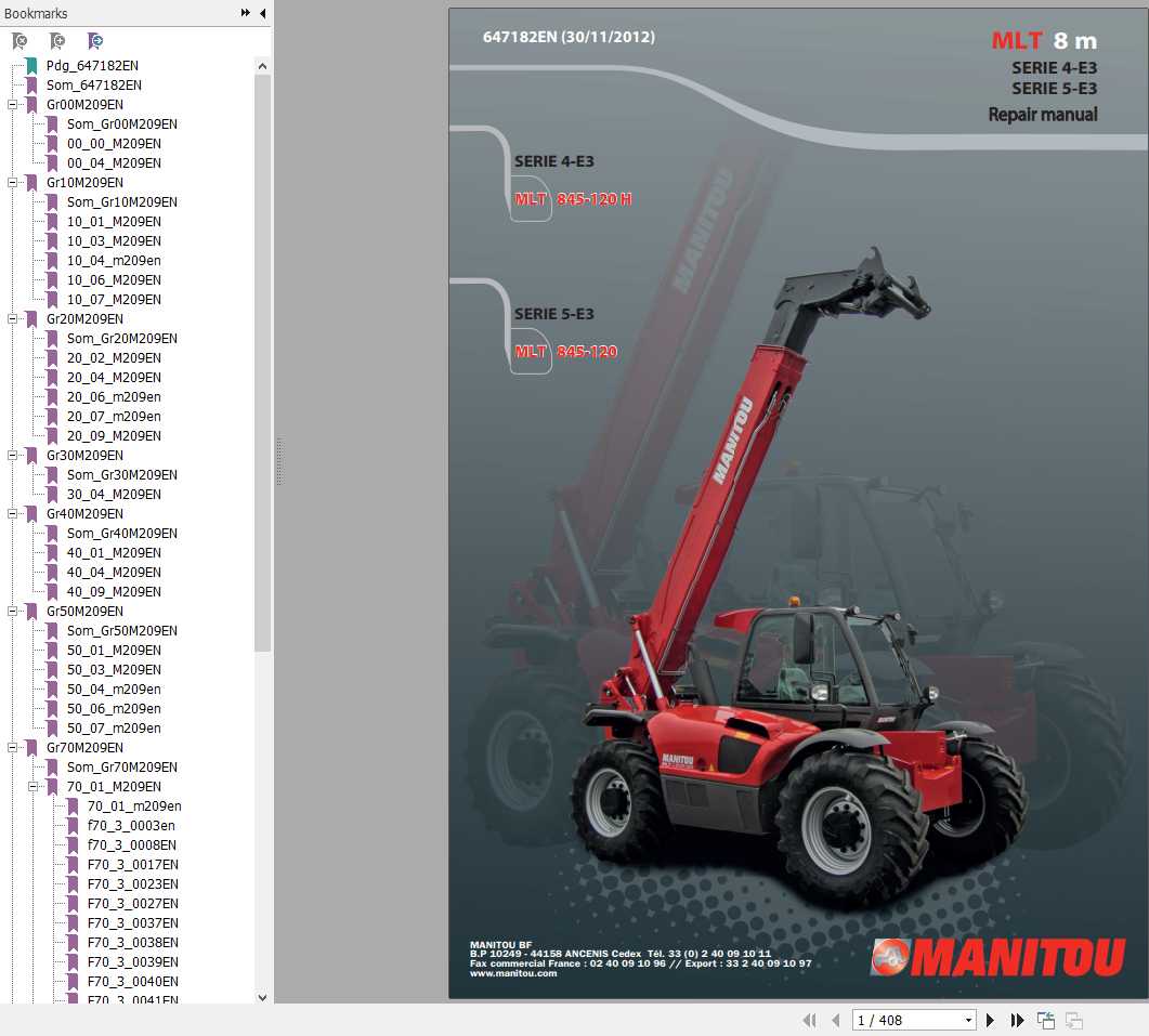 Manitou MLT 845 120 S4 E3 S5 E3 Repair Manual 647182EN 30 11 2012 1
