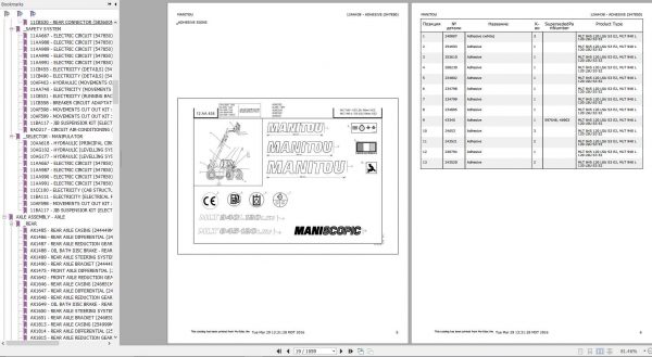 Manitou MLT 940 L 120 LSU S3 E2 Genuine Parts Catalogue 2