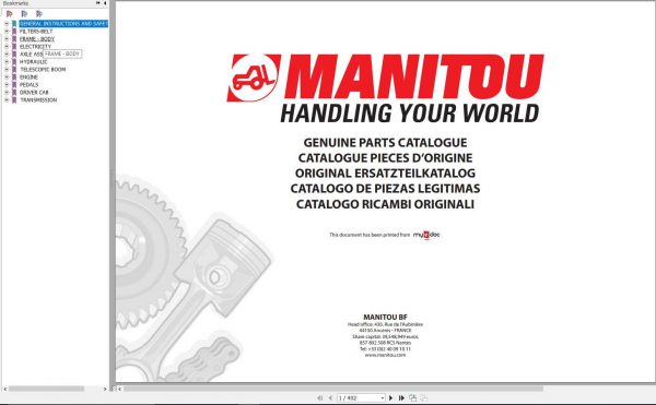 Manitou MLT X 735 1035 LT LSU S6 E3 Genuine Parts Catalogue 1