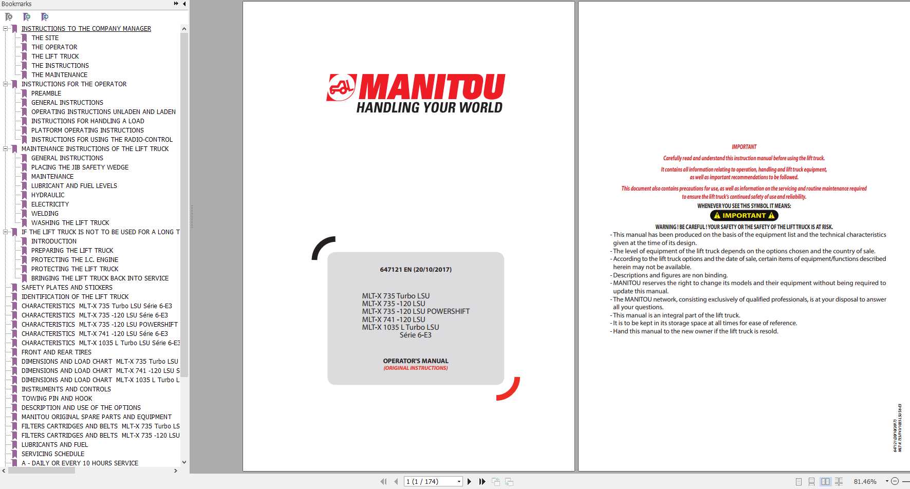 Manitou MLT X 735 1035L Turbo LSU PS S6 E3 Operators Manual 647121EN 20 10 2017 1