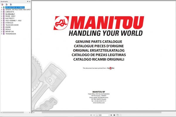 Manitou MLT X 841 1041 145 PS L Y ST3A S1 Genuine Parts Catalogue1