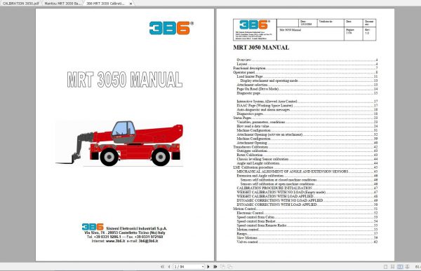 Manitou MRT 3050 3B6 CALIBRATION BASKET Operators Manual 2