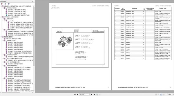 Manitou MT 1335 H A ST3B Genuine Parts Catalogue 647390 2
