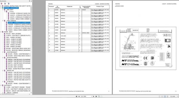 Manitou MT 1335 H SL TURBO S2 E2 Genuine Parts Catalogue 2