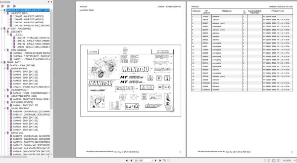 Manitou MT 1335 H ST3B from SN 909539 Genuine Parts Catalogue 2