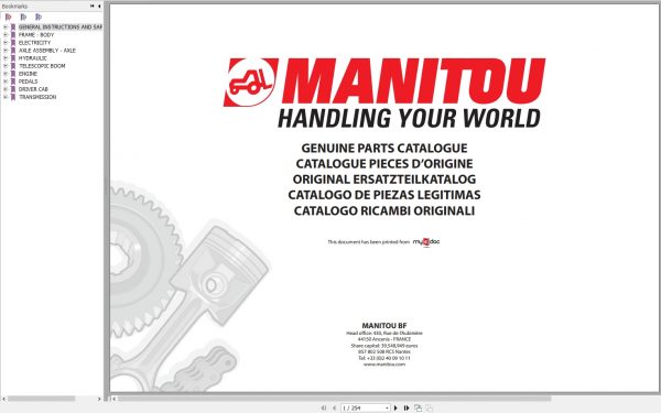 Manitou MT 1740 SL TURBO S2 MT 1740 SL S2 Genuine Parts Catalogue 547837 1