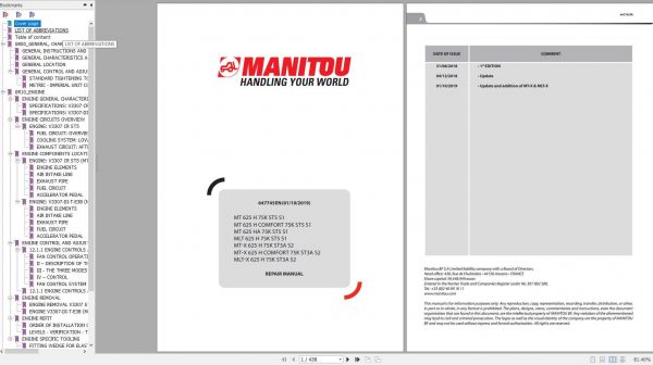 Manitou MT 625 ST5 S1 MT X MLT X 625 ST3A S2 H Comfort 75K Repair Manual 647745EN 01 10 2019 1