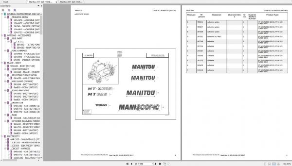 Manitou MT 625 TURBO S2 E3 Genuine Parts Catalogue 2