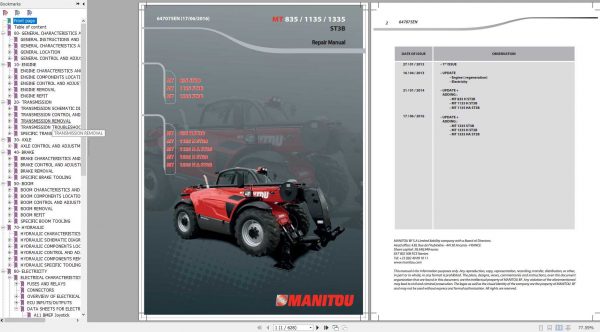 Manitou MT 835 1135 1335 ST3B Repair Manual 647075EN 17 06 2016 1