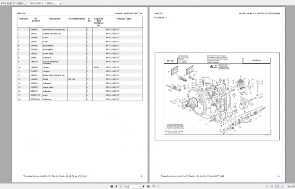 Manitou MT X 1030 S Turbo Genuine Parts Catalogues 2