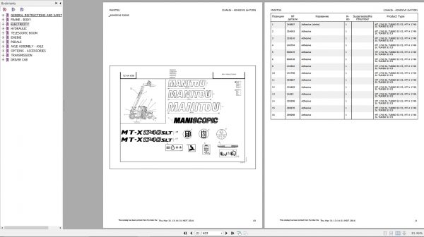 Manitou MT X 1740 SL TURBO S3 E3 Genuine Parts Catalogue 648686 2