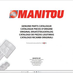 Manitou MT X 1840 A E3 Genuine Parts Catalogue 1