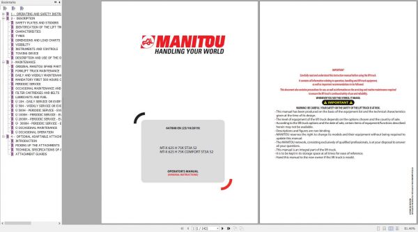 Manitou MT X 625 H 75K Comfort ST3A S2 Operators Manual 647808EN 23 10 2019 1