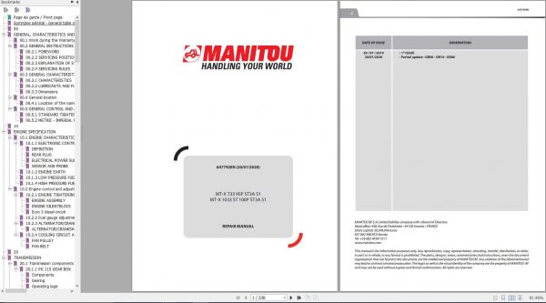 Manitou MT X 733 95P 1033 ST 100P ST3A S1 Repair Manual 647792EN 20 01 2020 1