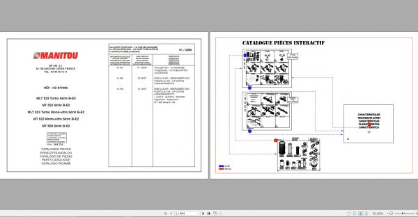 Manitou MT523 MT620 MLT523 Turbo Mono Ultra Serie B E2 Spare Parts Catalogue CD547896 1