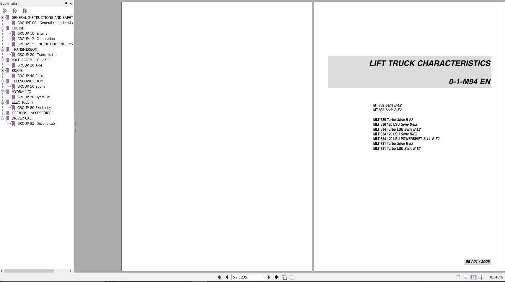 Manitou MT732 MT932 MT1030 MLT630 MLT634 MLT731 Turbo LSU PS SB E2 Repair Manual 547895EN 1