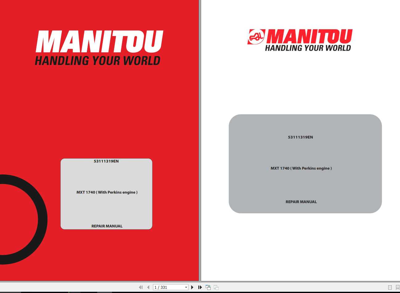 Manitou MXT 1740 Repair Manual Perkins V4 53111319EN 11 2020 1
