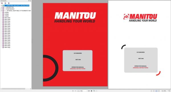 Manitou MXT 840 Operators Manual 53109859EN 1