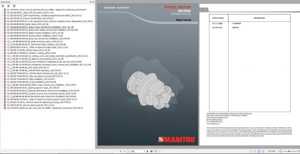 Manitou Poclain PH Wheel Motor MS MSE Hydrostatic Repair Manual 647053EN 1