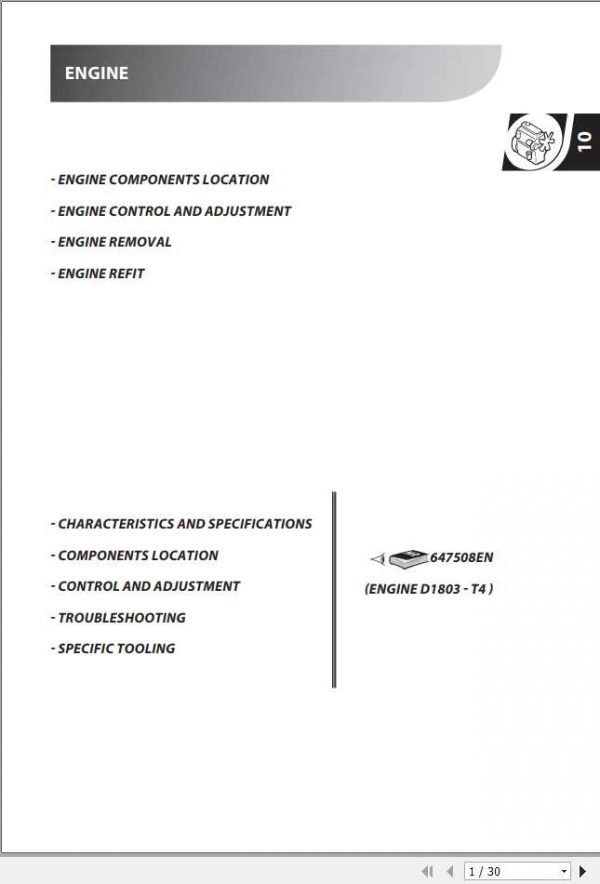 Manitou TMT 55 HT T4 S1 TMT 55 XT T4 S1 Engine Repair Manual 647508EN 1