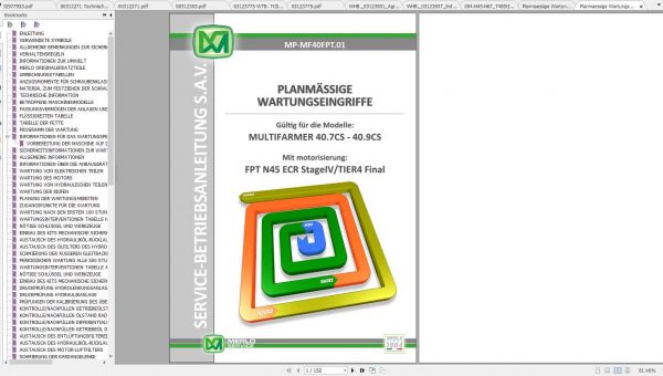 Merlo Multifarmer MF40.7 40.9CS Service Manual Mechanic Manual Hydraulic Electrical Diagram DE 1