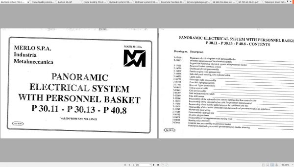 Merlo Panoramic XS Driver Train Hydraulic Electrical Manual DE 1